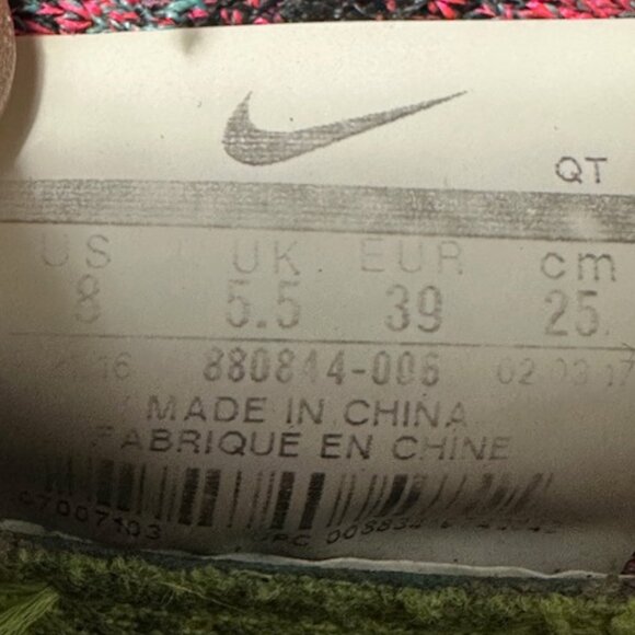 Nike Free RN Flyknit 2017 Red Athletic Running Shoes SZ 8 - Picture 7 of 7